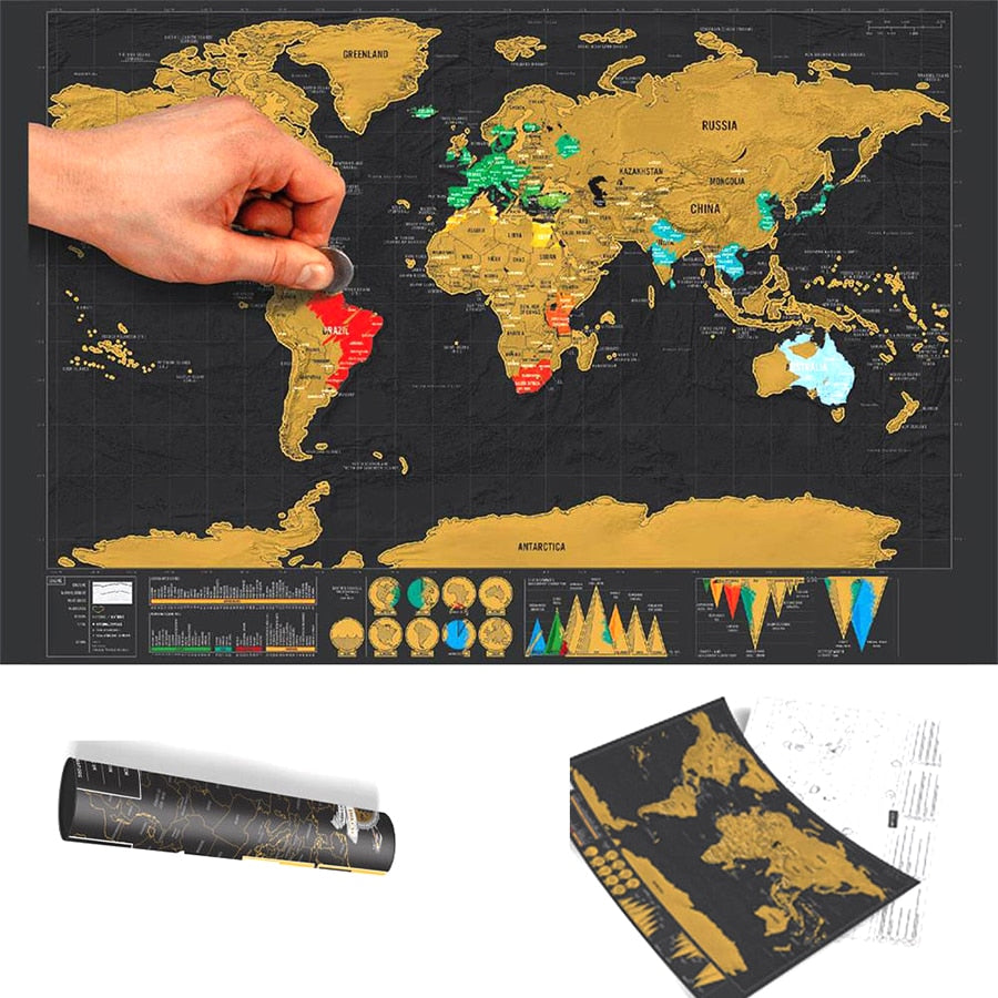 Deluxe World Scratch Map Map
